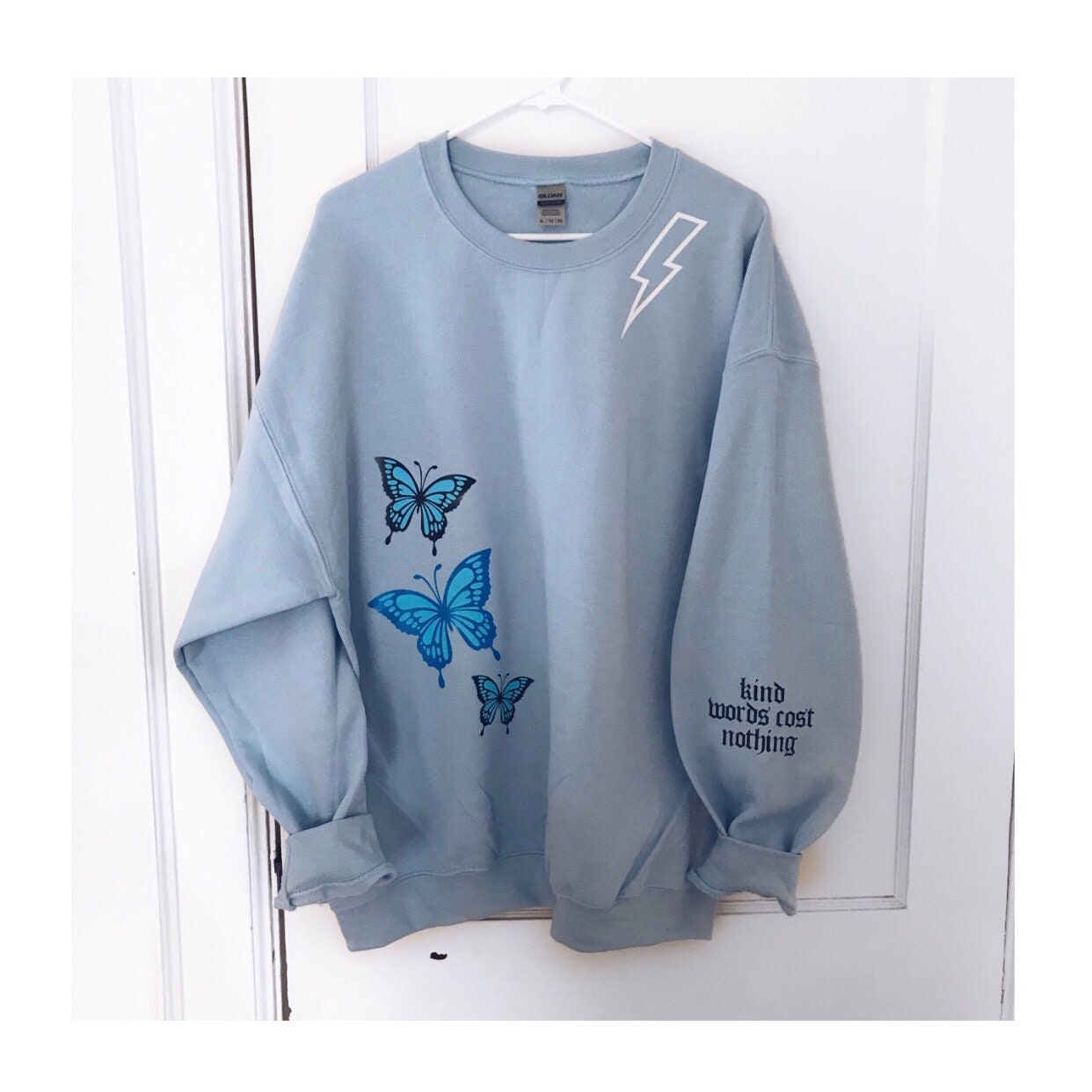 Trendy Crewneck | Preppy Sweatshirt | Butterfly, Lightning Bolt, Be K…