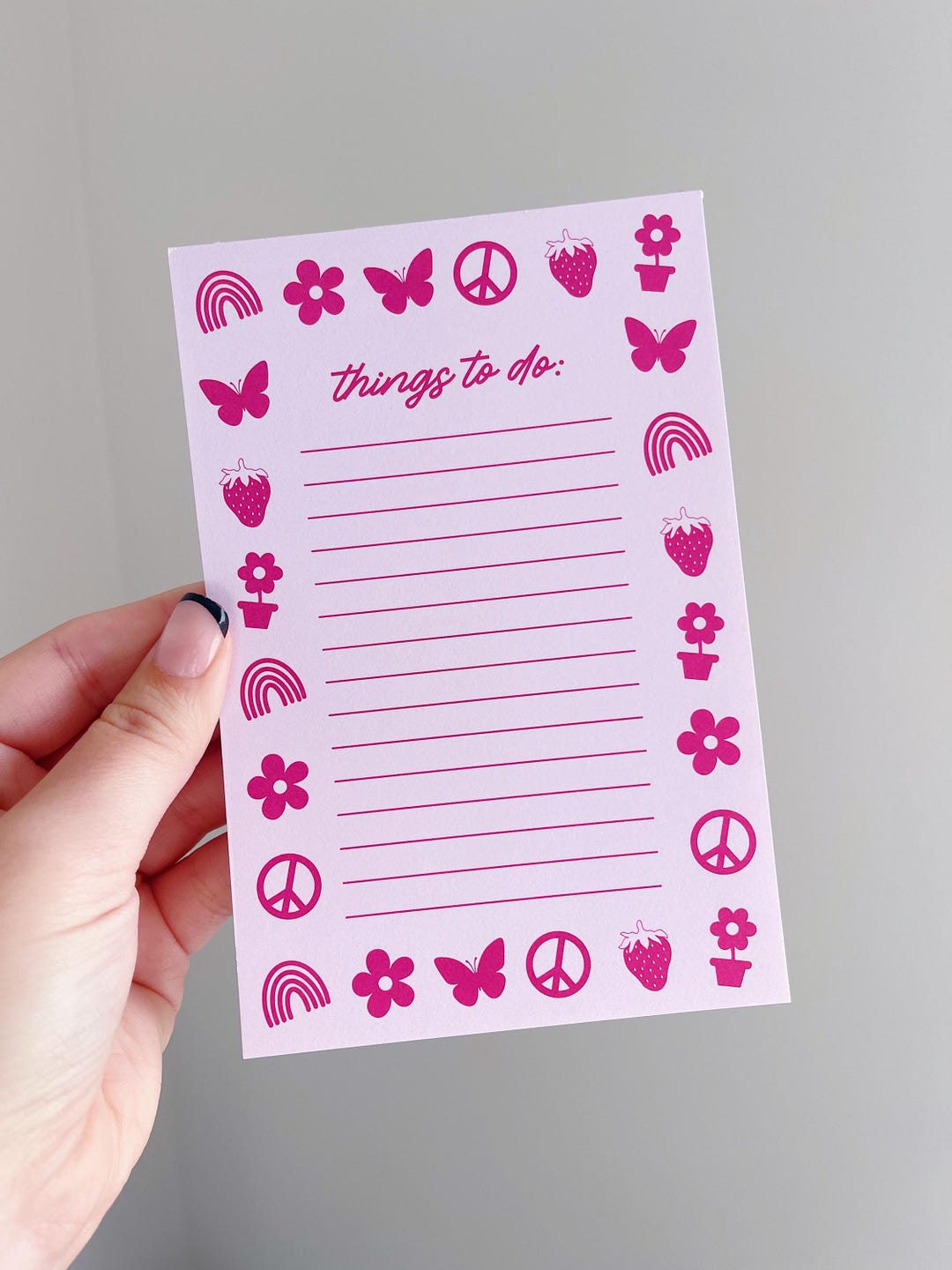 Pink Doodle Notepad | to Do List, Small Gifts, Cute Stationary, Memo ...