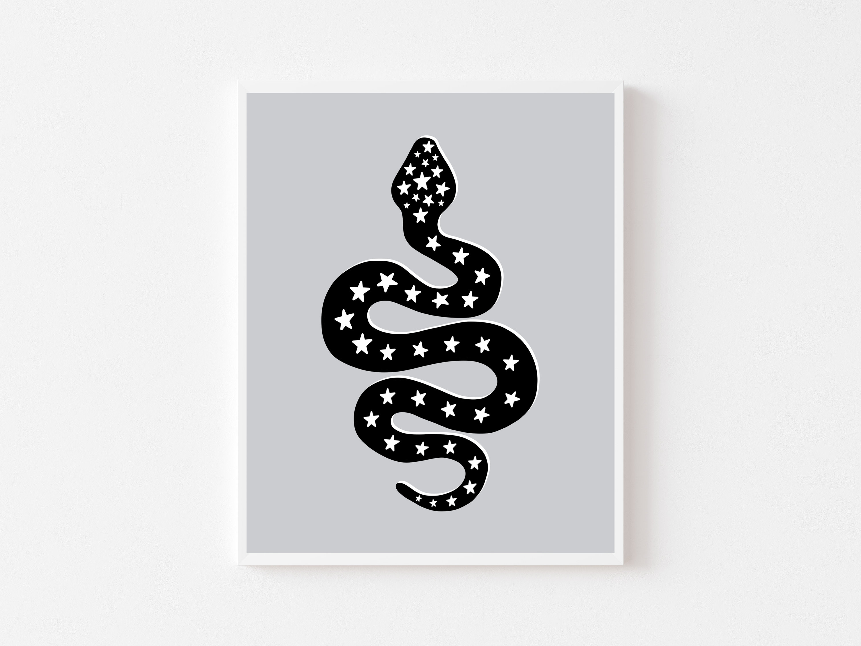 Snake Wall Art Black Snake Stars Preppy Wall Decor Dorm Etsy 日本