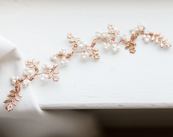 Vivianne Rose Gold Floral Hair Vine