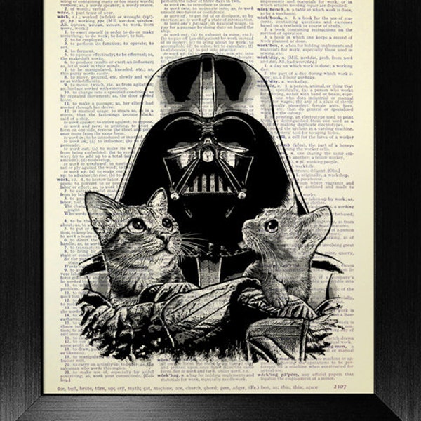 Black White Art Print, STAR WARS POSTER, Husband Gift Husband Birthday Gift Friend Boyfriend, Cat Room Decor, Original Affordable Wall Art