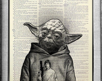 Star Wars Print, Yoda Print, Star Wars Print Art, Starwars Print, Luke Skywalker Print, Star Wars Dictionary Print, Funny Star Wars Gift