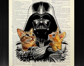 Gift CAT Lover Gift Cat ART Cat Print Cat DECOR Cat Wall Art Cat Poster Tabby Cat Artwork Home Decor Wall Decor Star Wars Decal Decoration