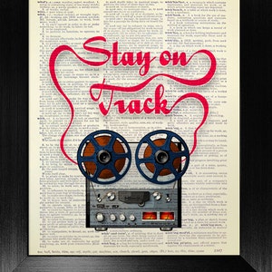 Office Decor OFFICE Art Print, ANNIVERSARY Gift Boyfriend Gift Man Cave Decor, BIRTHDAY Gift Best Friend Gift, Dorm Wall Art, Stay on Track