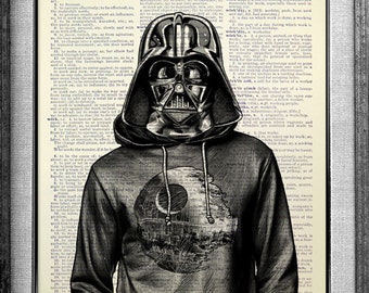 Star Wars Darth Vader Poster, Funny Star Wars Poster, Unique Star Wars Gift for Man, Star Wars Wall Art, Starwars Poster Death Star Hoodle