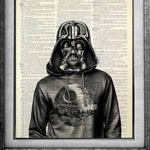 Star Wars Darth Vader Poster, Funny Star Wars Poster, Unique Star Wars Gift for Man, Star Wars Wall Art, Starwars Poster Death Star Hoodle