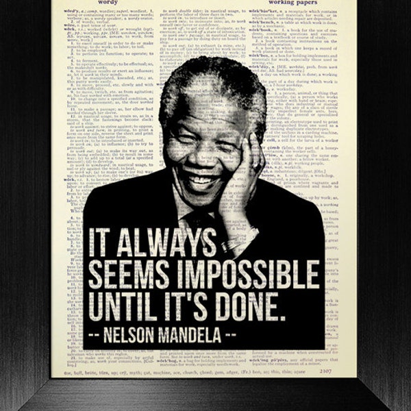 Petit ami lui offrir, impression d'art citation inspirante, affiche citation motivante, art mural bureau, cadeau d'anniversaire 21e homme, citation de Nelson Mandela