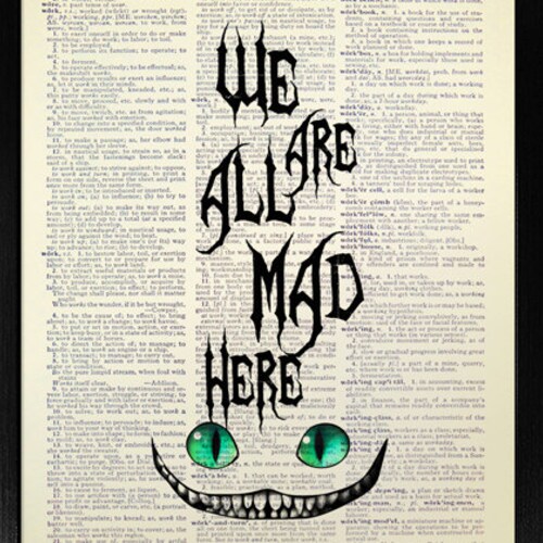 Alice in Wonderland Art Print TYPOGRAPHY Wall Art Geekery - Etsy