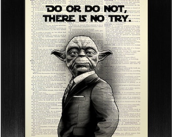 Star Wars Yoda Motivational Wall Decor Office Wall Art Motivation Poster Classroom Kids, Motivational Gift Man, Motivational Quote Print