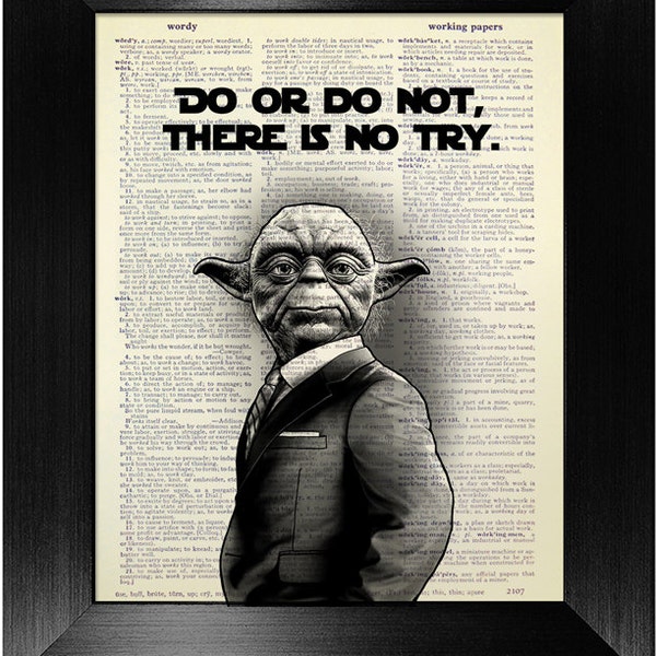 Star Wars QUOTE Poster Geschenk Mann Geschenk, Inspirational Print, Star Wars Wand Kunst QUOTE Art Office Geschenk, YODA