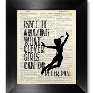 Peter Pan Quote Print, Peter Pan Typography Wall Art Quote Poster, Unique Gift for Sister Birthday Gift, Disney Quote, College Student Gift