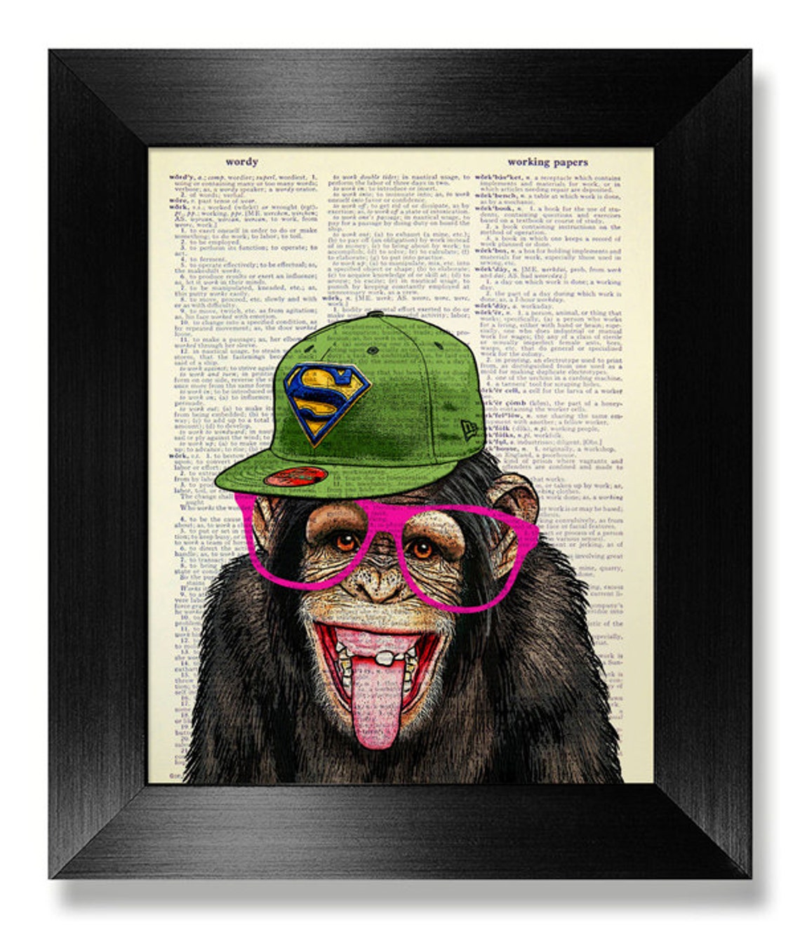 KIDS Wall Art MONKEY Art Dorm Decor Monkey Decor College Etsy