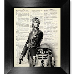 Juego de 4 impresiones de pósteres de Star Wars, regalo de aniversario para hombre, regalo de cumpleaños para esposo, póster art déco en blanco y negro, decoración de cine. imagen 4