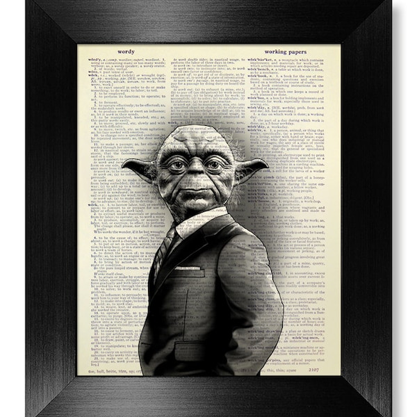 Star Wars YODA poster, 1e huwelijksverjaardag cadeau man hem, eerste vaders dag cadeau van dochter zoon vrouw, coole Yoda Art Print Wall Decor