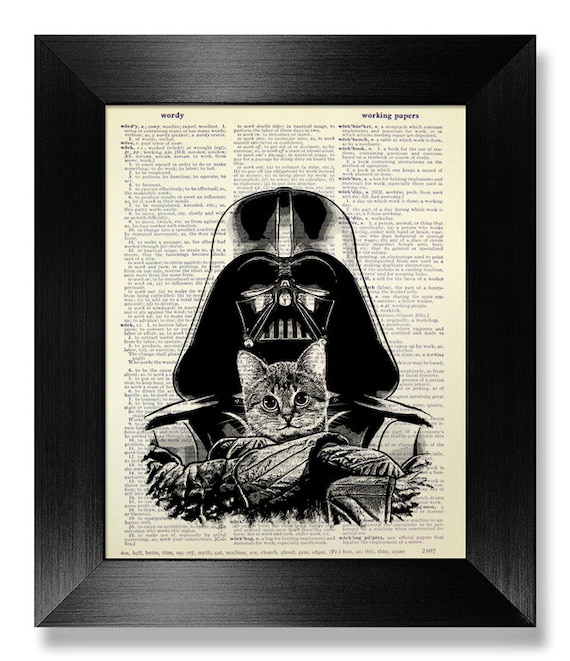 Star wars MOVIE POSTER Print on Dictionary Paper, Star Wars NURSERY Art Boy  Room Decor, Cat Decoration, Movie Theater Decor, Cool Home Decor