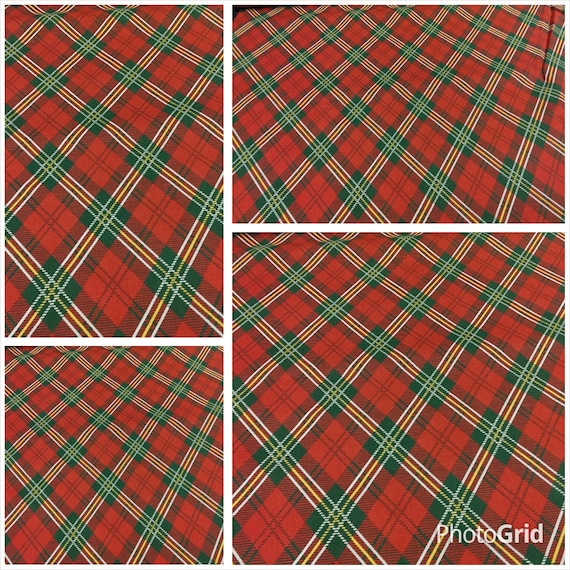 Christmas Fabric, Festive Hanukkah Fabric, Traditional Red/Green Plaid, DecorativeFabric, Apparel/Quilt/Diy/Craft Supplies/Sewing Supplies