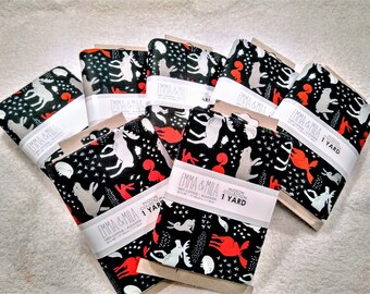 Christmas Fabric, Moose/Reindeer/Forest Animals, Quilting Fabric, Masks/Craft Supplies/Sewing Supplies, Diy, Sewing Material, Fabric By Yard