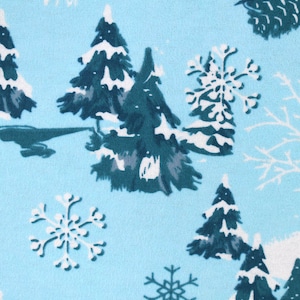 Christmas Flannel, Snowflake/Trees Fabric, Winter Wonderland Flannel, Quilting Fabric, Home Decor/Diy/Craft Supplies/Sewing Supplies