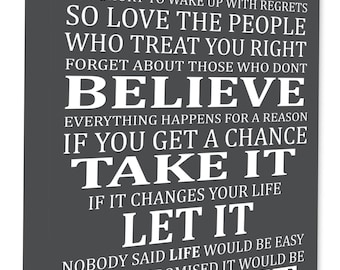 Life Is Too Short To Care What Other People Think Poster Motivational A4 A3