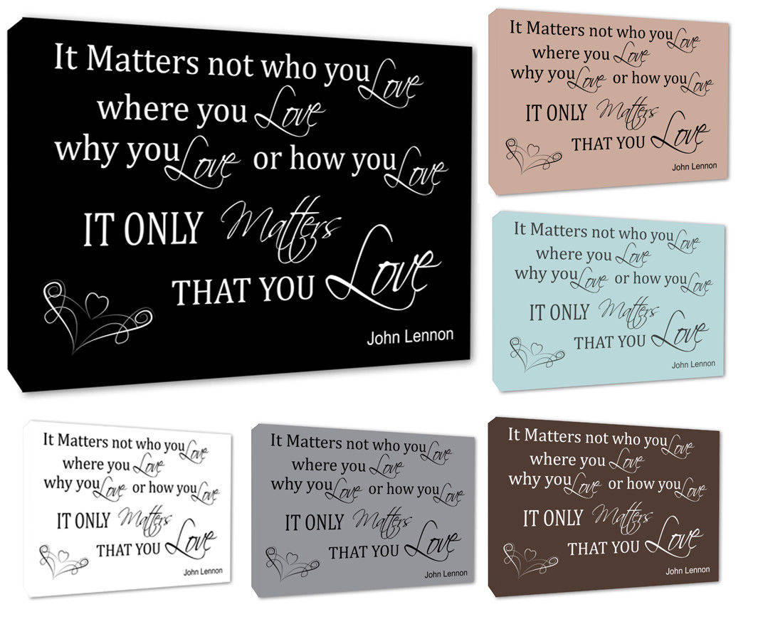 John Lennon Love Matters Song Lyrics Quote Wall Canvas Print 4 Etsy Singapore