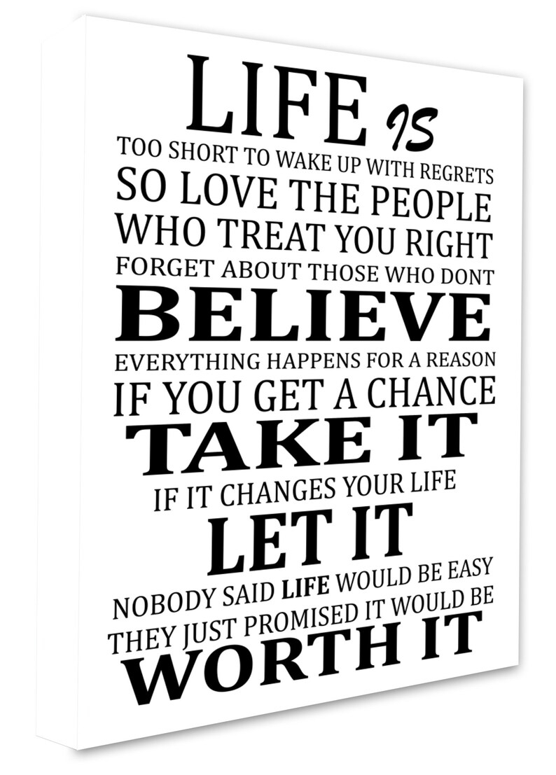 Inspirational Motivational Wall Art Canvas Print Picture Life Etsy
