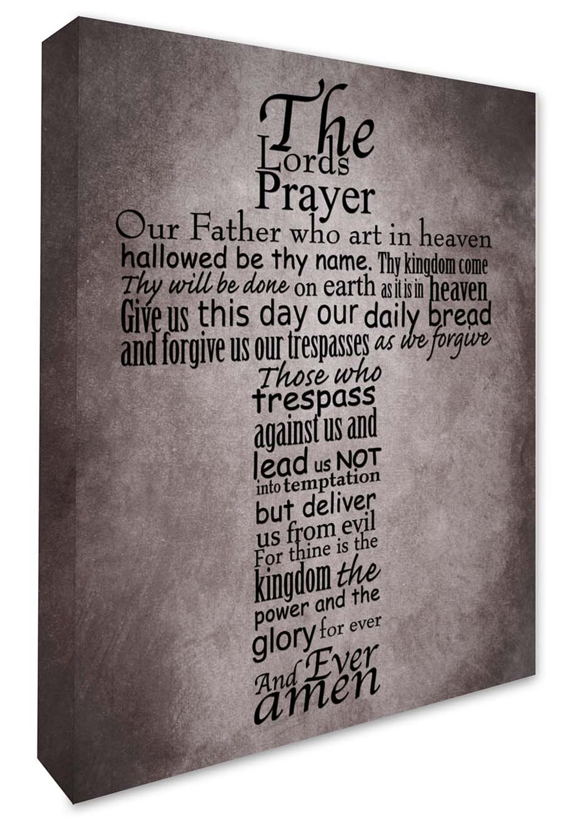 The Lords Prayer Wall Art Decor Decal Biblical Canvas Print Grey Lords ...