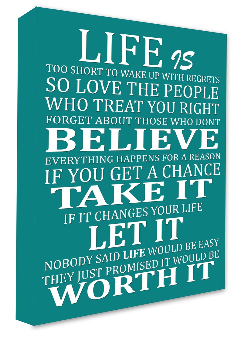 Inspirational Motivational Wall Art Canvas Print Picture Life Etsy