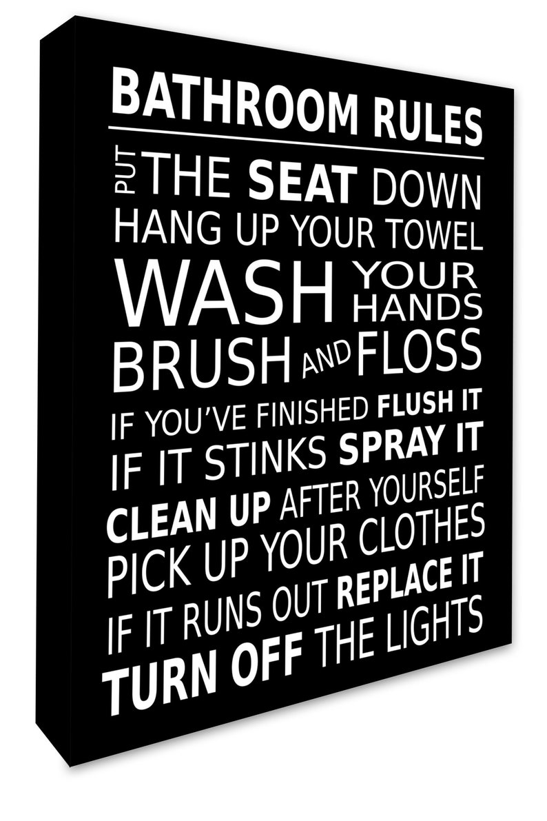 Bathroom Rules Bathroom Prints Wall Art Decor Picture Bathroom Etsy UK