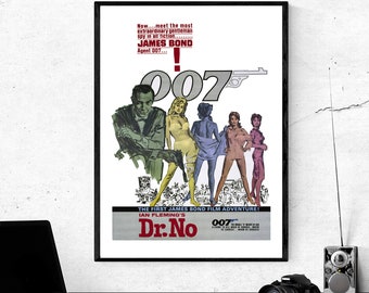 Vintage 1962 DR NO James Bond Movie Poster Repro