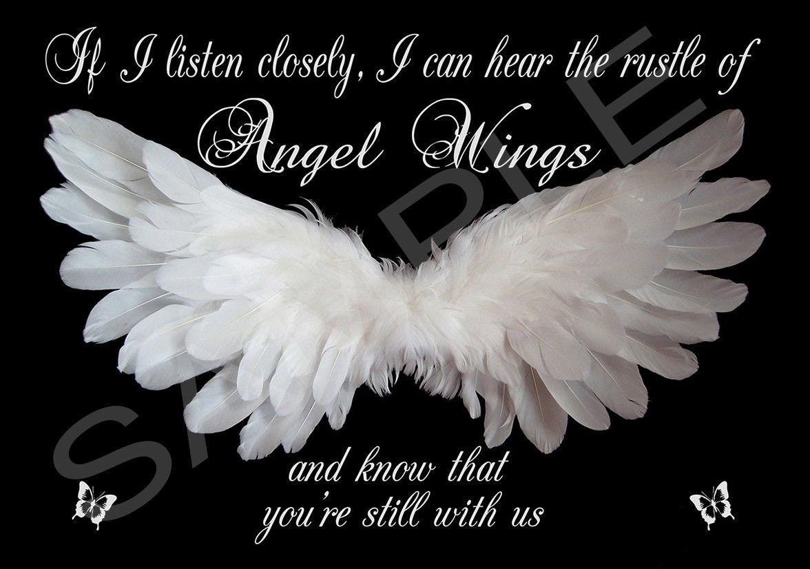 Angel Wings Picture Wall Hanging IF I Listen Closely Quote Canvas Prints #047 