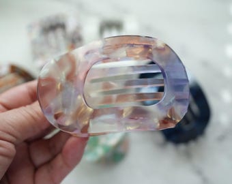 flat hair clip hollow pink  brown