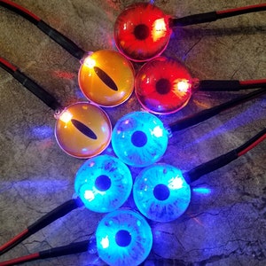 LED Costume / Fursuit Eyes (Power Options!) - Custom - 1.5 - 2 - Acrylic 3-D Follow Me Affect Eyes - Can make any design! ~