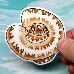 Ball Python Snake Sticker - Cinnamon Roll