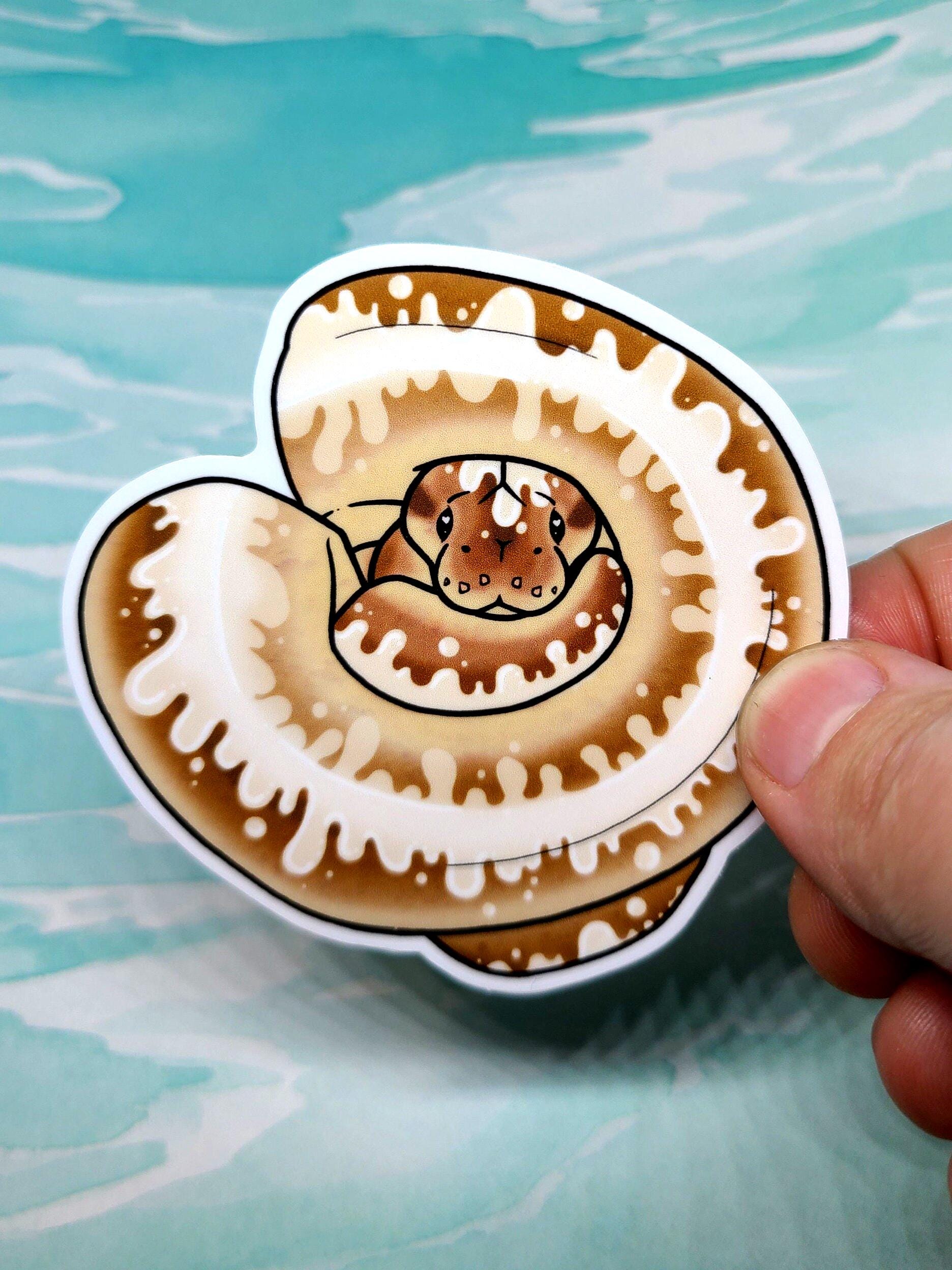 Ball Python Snake Sticker - Cinnamon Roll
