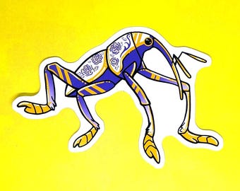 Weevil Porcelain Bug Sticker - 4&quot; Gloss Vinyl