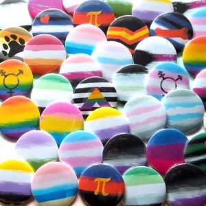 Pride Flag Button – LGBTQIAP+ Pin, Pronoun & Ally Options