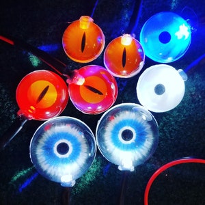 LED Costume / Fursuit Eyes - Custom - .5 - 2 - Acrylic 3-D Follow Me Affect Eyes - Can make any design! ~