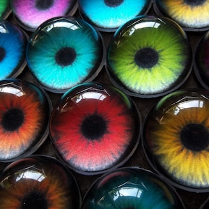 Ojos de disfraz de neón redondos - Personalizados - 0,75&quot; - 2&quot; - Ojos acrílicos tridimensionales con efecto &quot;Sígueme&quot;
