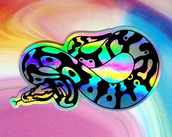 Holo Ball Python Snake Sticker - 3&quot; Vinyl