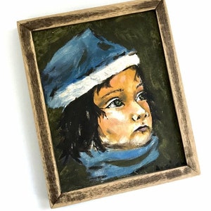 Boy in Blue Original Portrait Painting by Augie image 1