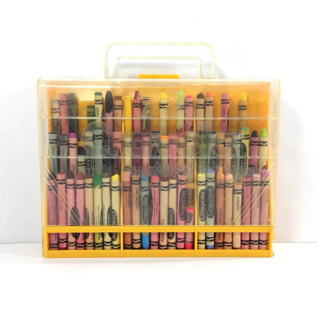 Crayola Crayons in Carrier Vintage Crayola Binney and Smith 65 Crayons Some  Discontinued Made in USA 