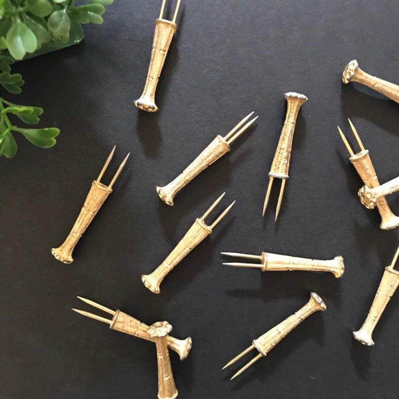 Gold Corn Cob Holders Picks by Napier Set of 16 Etsy