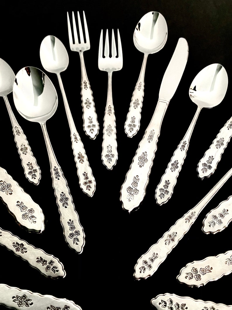 Oneida FLORAL BOUQUET Stainless Flatware Discontinued Pattern Etsy