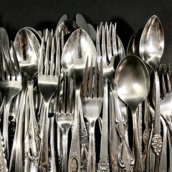 Mismatched Silverware Sets Flatware Stainless Utensils Eclectic