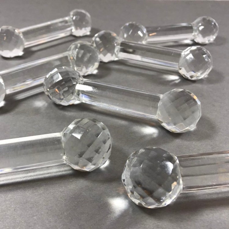 Antique Cut Crystal French Knife Rests Multi Faceted Elegant Image 0