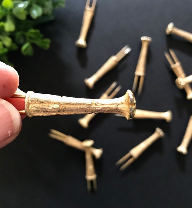 Gold Corn Cob Holders Picks by Napier Set of 16 Etsy