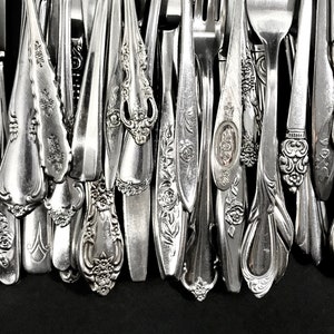 Mismatched Silverware Sets Flatware Stainless Utensils Eclectic Farmhouse Vintage Antique Service 4, 8, 12 Superb New Inventory image 1