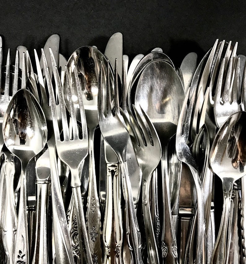 Mismatched Silverware Sets Flatware Stainless Utensils Etsy