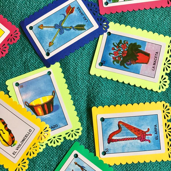 Papel Picado Banner, Mexican Fiesta Decoration, Papel Picado, Fiesta Decorations, Party Banner, Loteria Banner, Loteria Garland