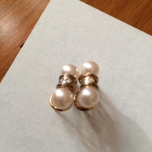 Pearl Earrings with Pave Cubic Zirconia
